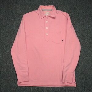Relwen Shirt Mens Medium Pink Frenchloop Long Sleeve Polo Popover